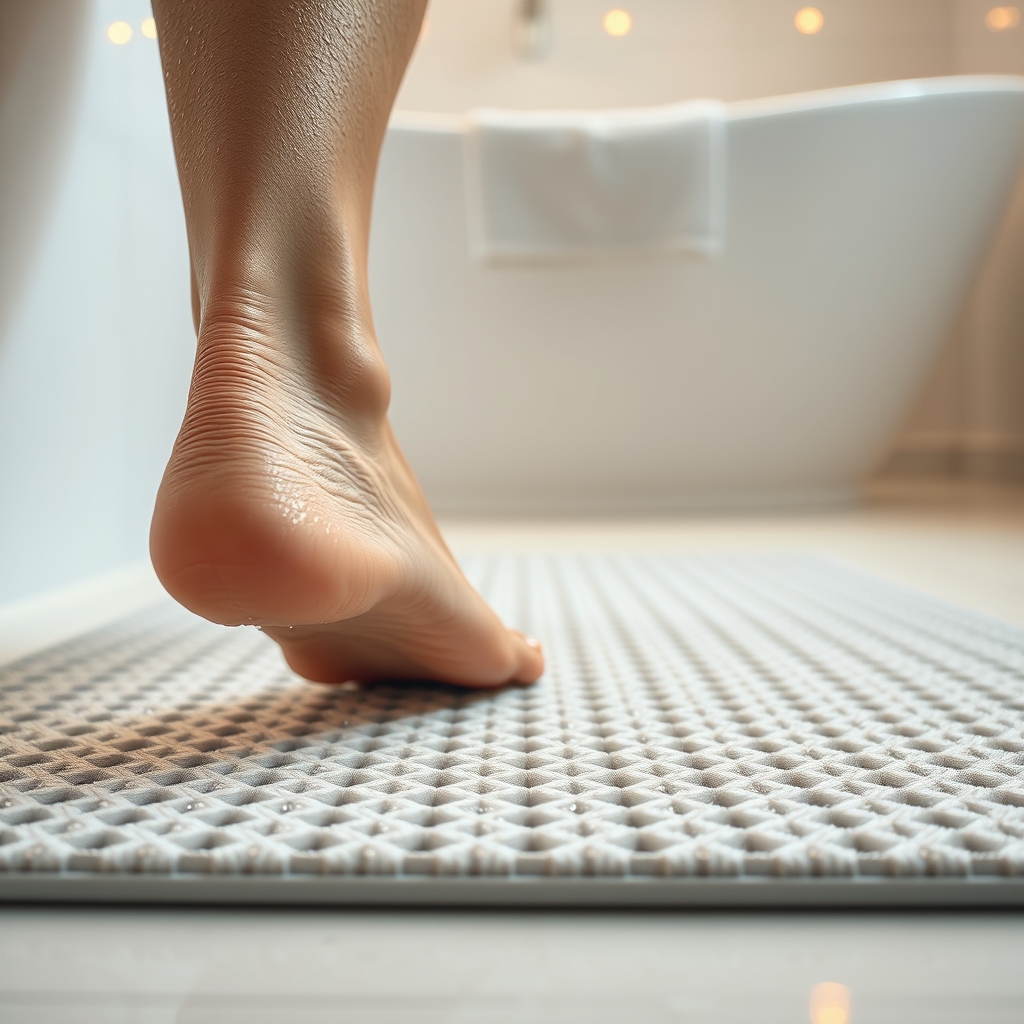 shower mat in action