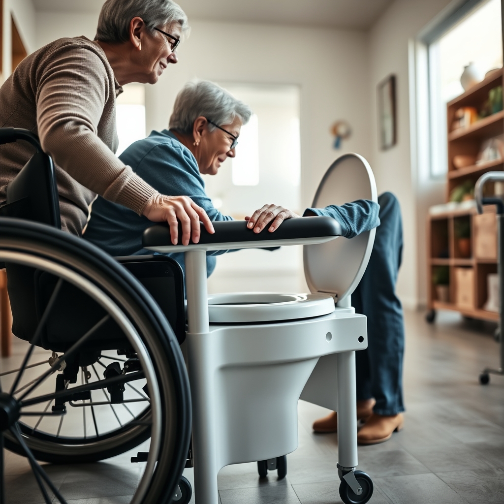 drop commode in action