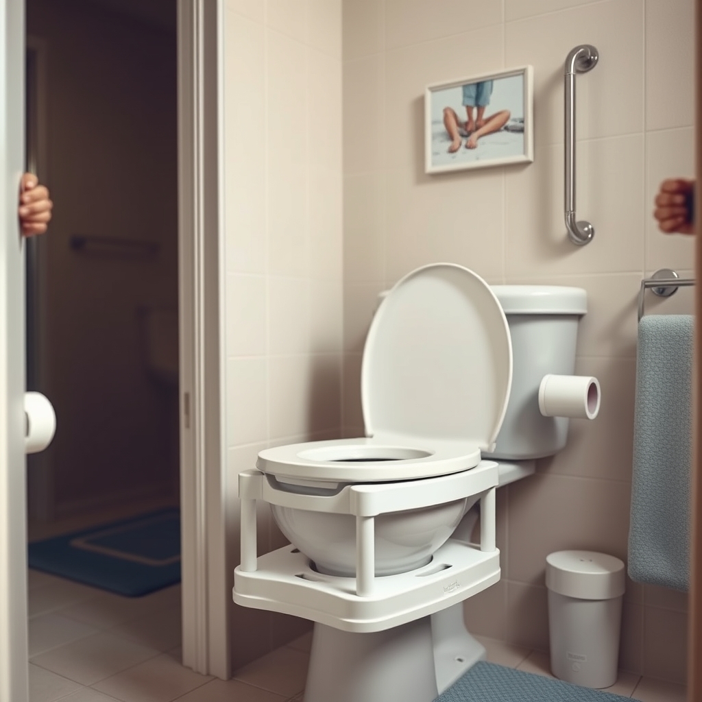 toilet riser in action